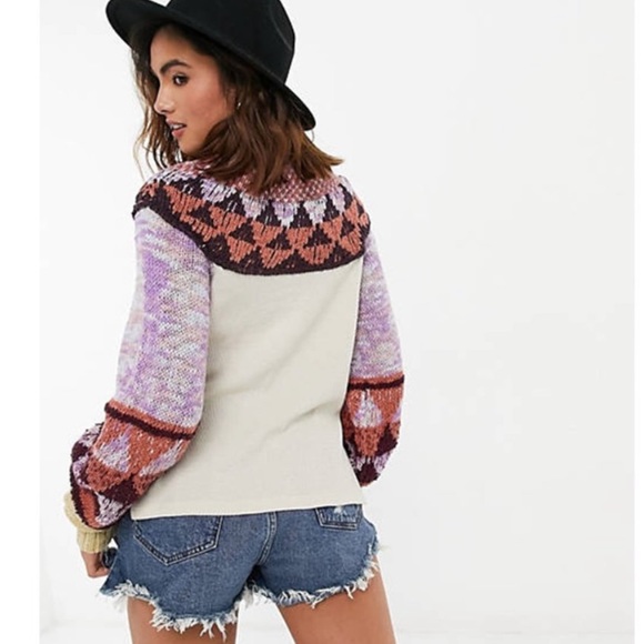 NWT $128 Free People Swit The Small Stuff Pullover Femme Combo Size XL - Picture 8 of 8